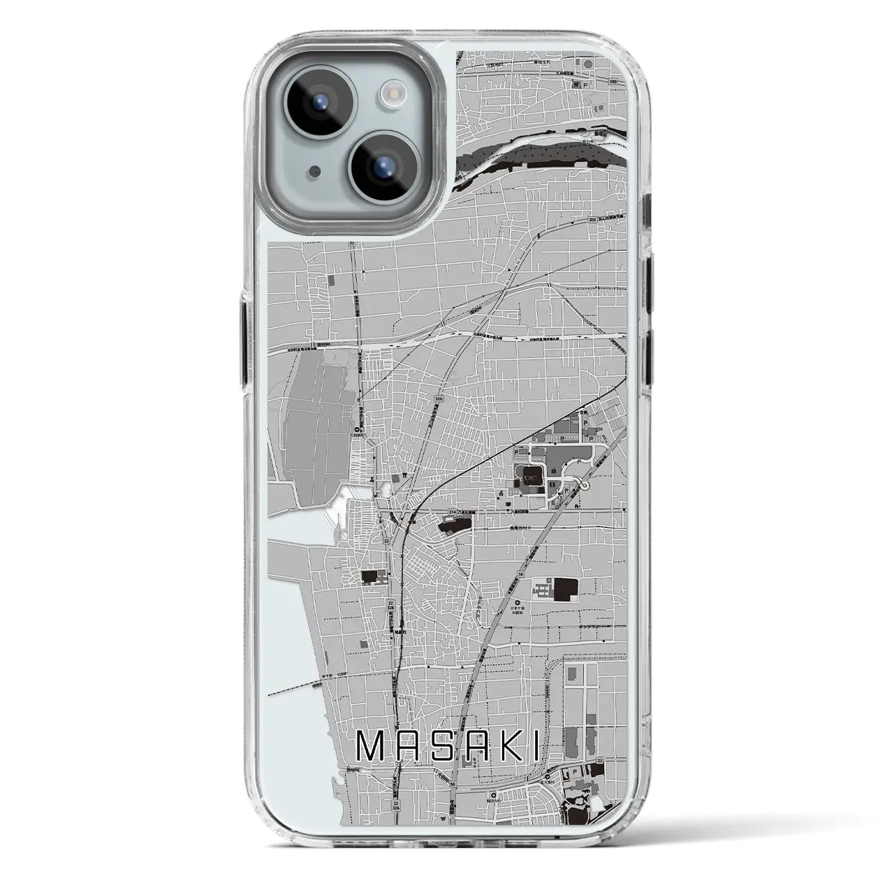 【松前（愛媛県）】地図柄iPhoneケース（MagSafeタイプ）