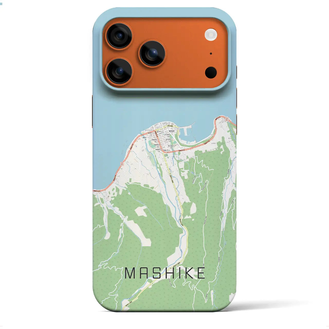【増毛（北海道）】地図柄iPhoneケース（バックカバータイプ）ナチュラル・iPhone 17 Pro Max 用