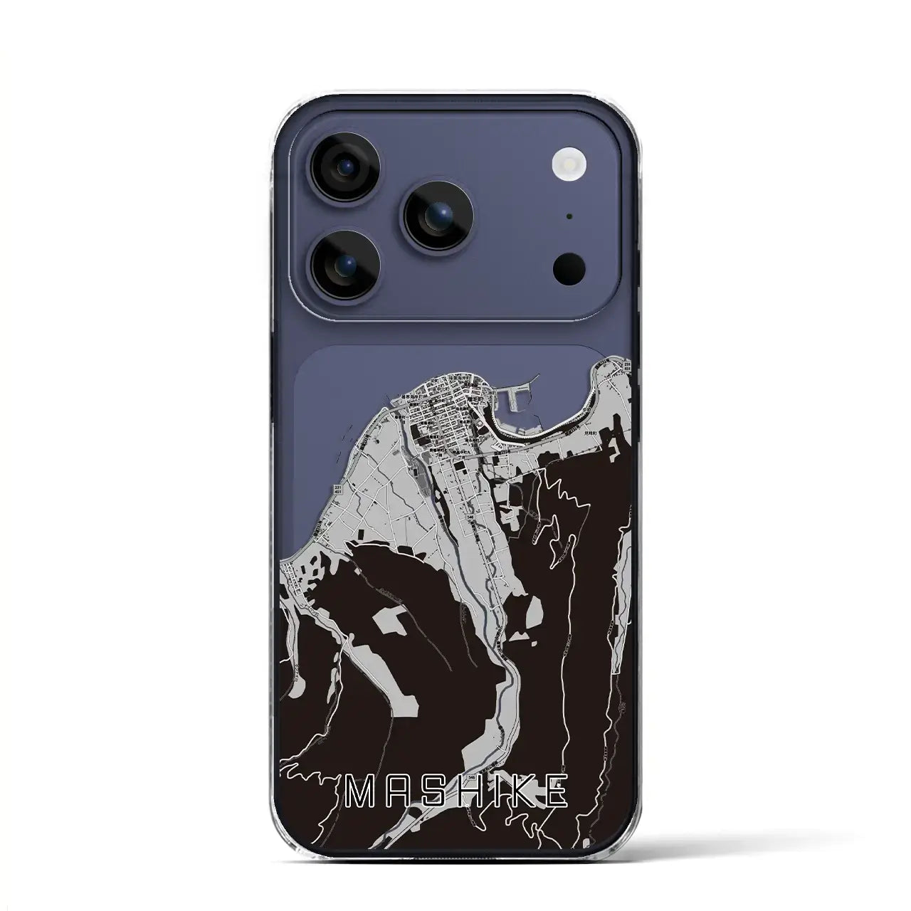 【増毛（北海道）】地図柄iPhoneケース（クリアタイプ）