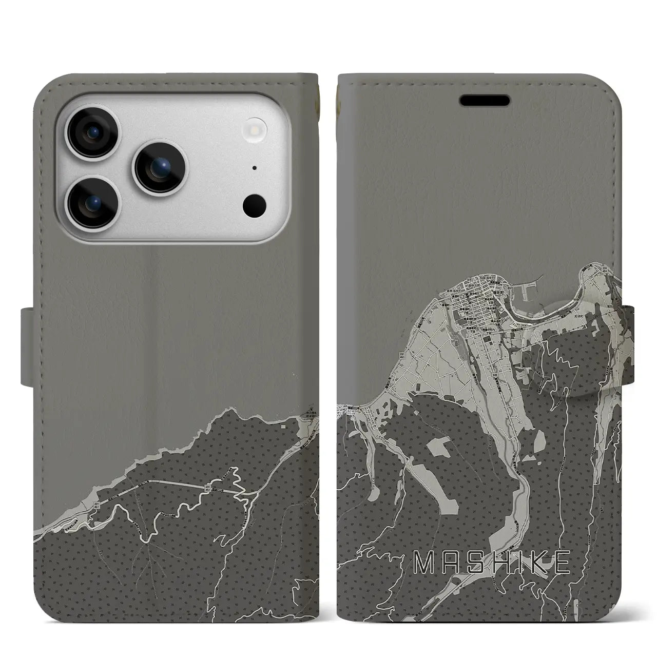 【増毛（北海道）】地図柄iPhoneケース（手帳タイプ）