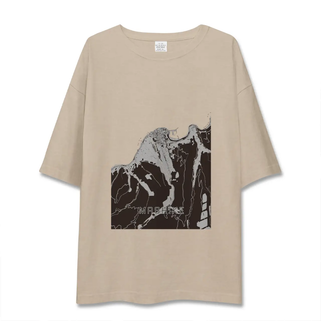 【増毛（北海道）】地図柄ビッグシルエットTシャツ