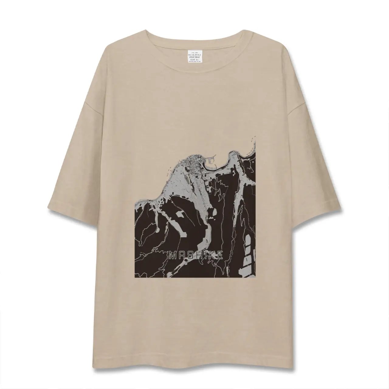 【増毛（北海道）】地図柄ビッグシルエットTシャツ