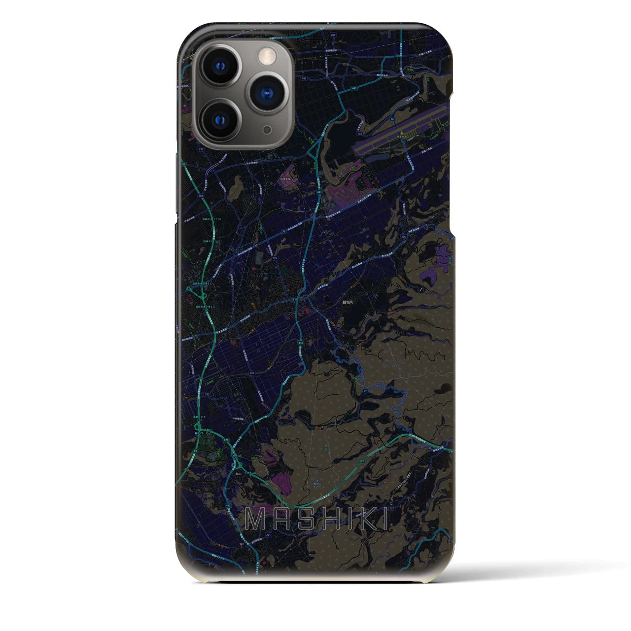 【益城（熊本県）】地図柄iPhoneケース（バックカバータイプ）