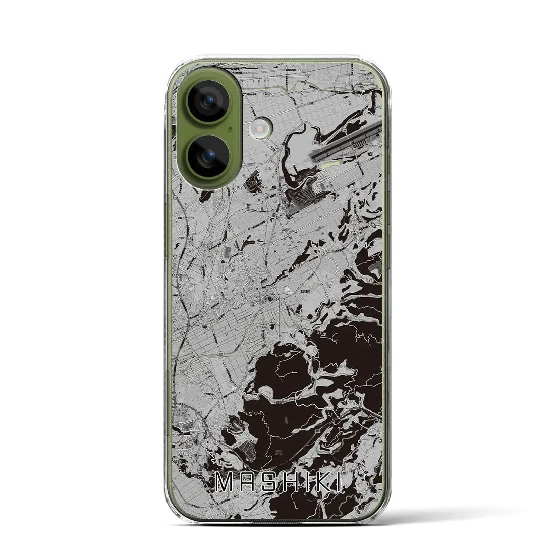 【益城(熊本県)】地図柄iPhoneケース(クリアタイプ)モノトーン・iPhone 17 Pro Max 用