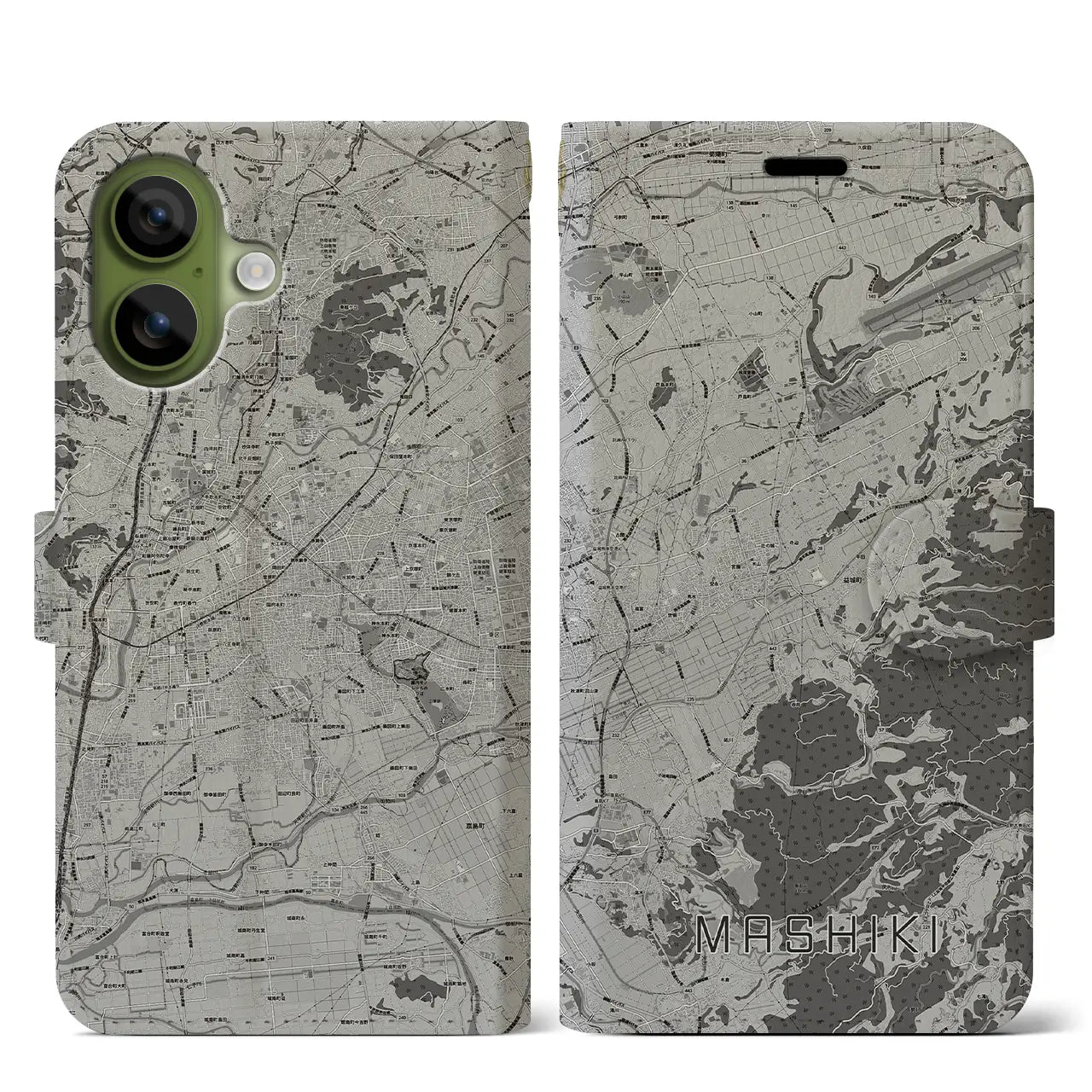 【益城（熊本県）】地図柄iPhoneケース（手帳タイプ）