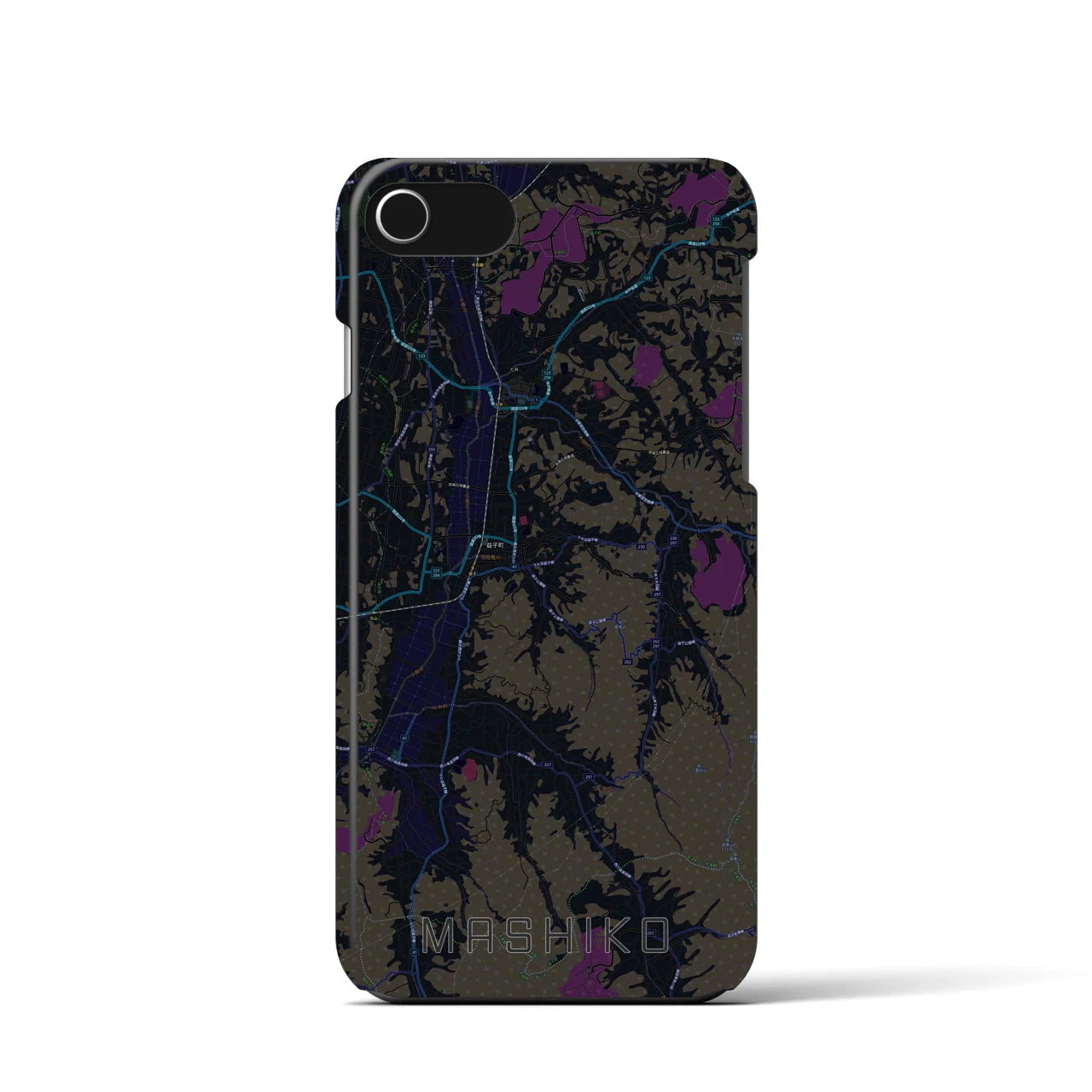 【益子（栃木県）】地図柄iPhoneケース（バックカバータイプ）