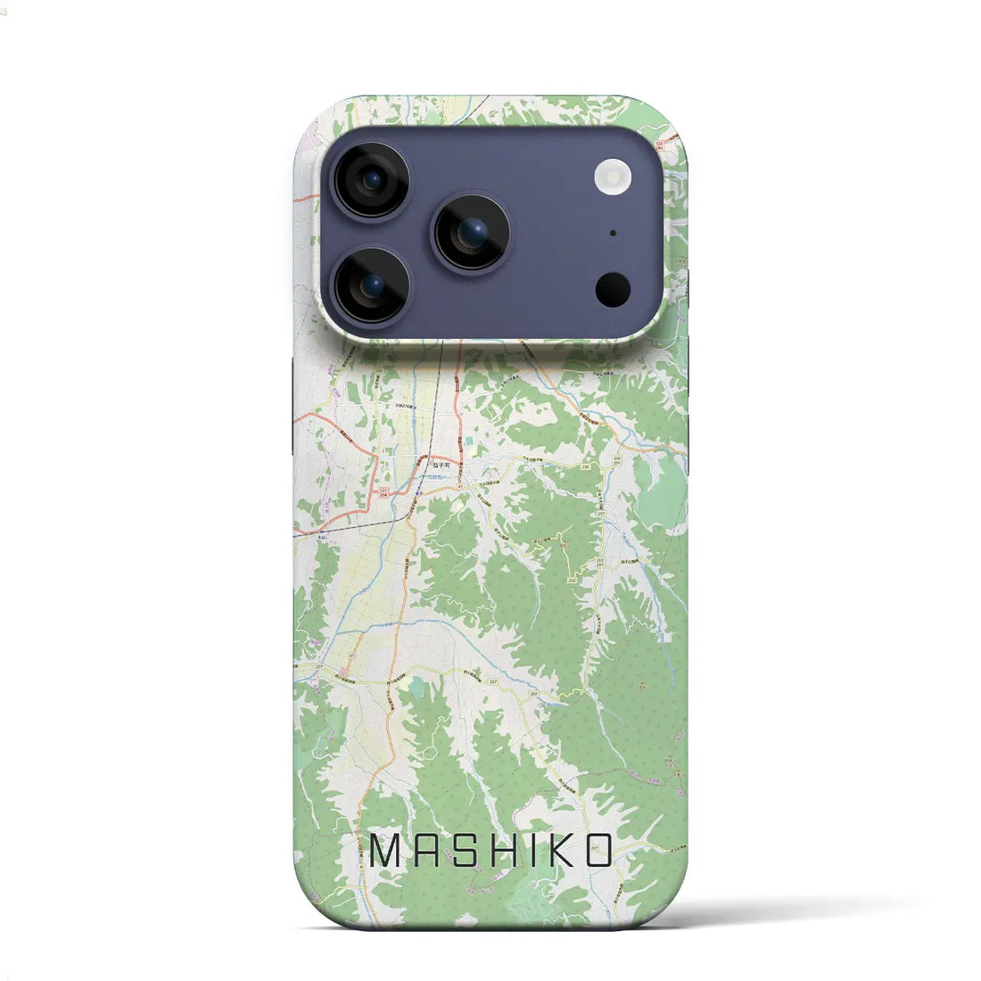 【益子(栃木県)】地図柄iPhoneケース(バックカバータイプ)ブラック・iPhone 17 Pro Max 用
