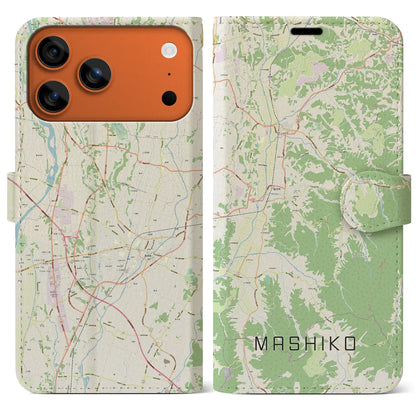 【益子（栃木県）】地図柄iPhoneケース（手帳タイプ）