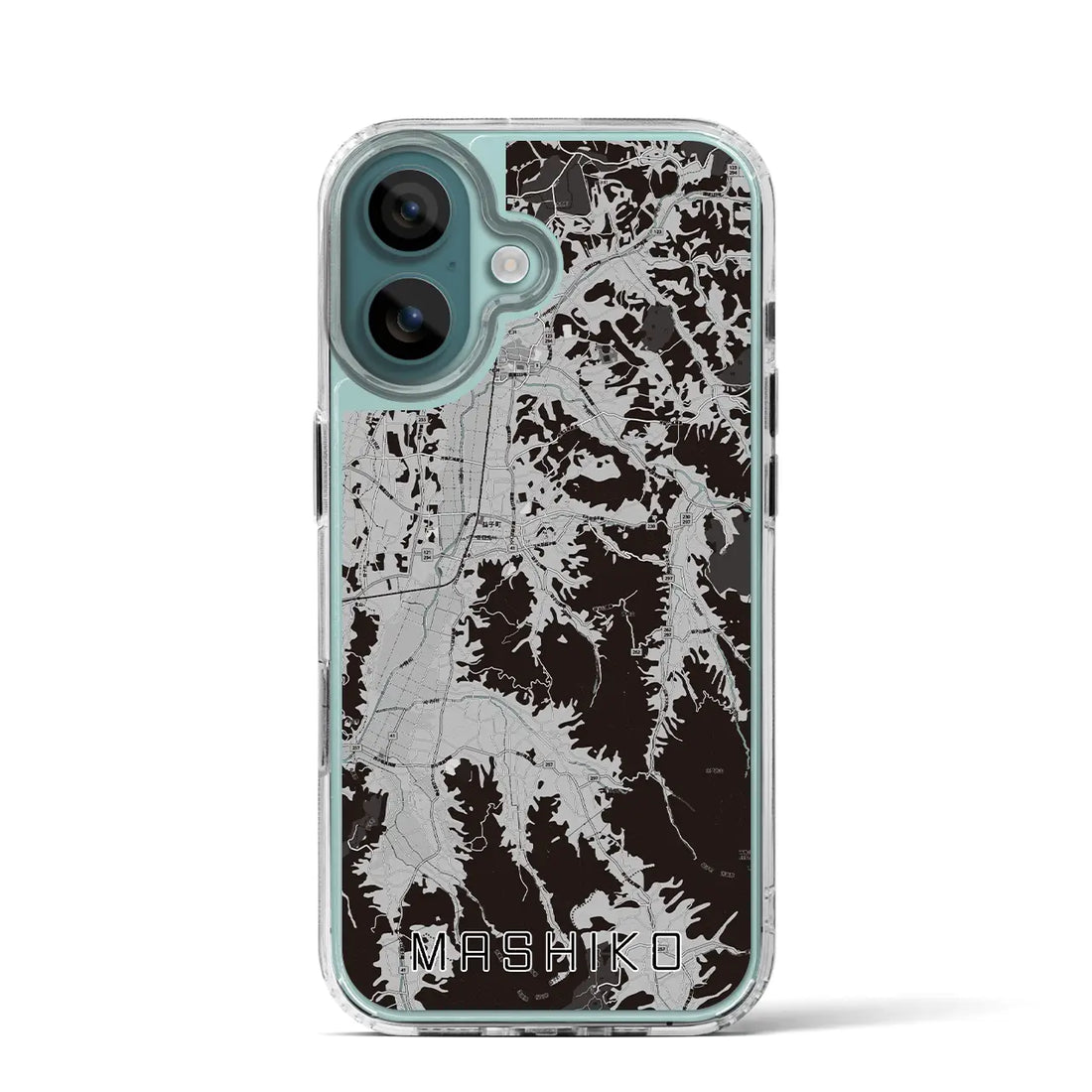 【益子（栃木県）】地図柄iPhoneケース（MagSafeタイプ）モノトーン・iPhone 16 Pro 用