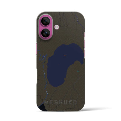 【摩周湖（北海道）】地図柄iPhoneケース（バックカバータイプ）