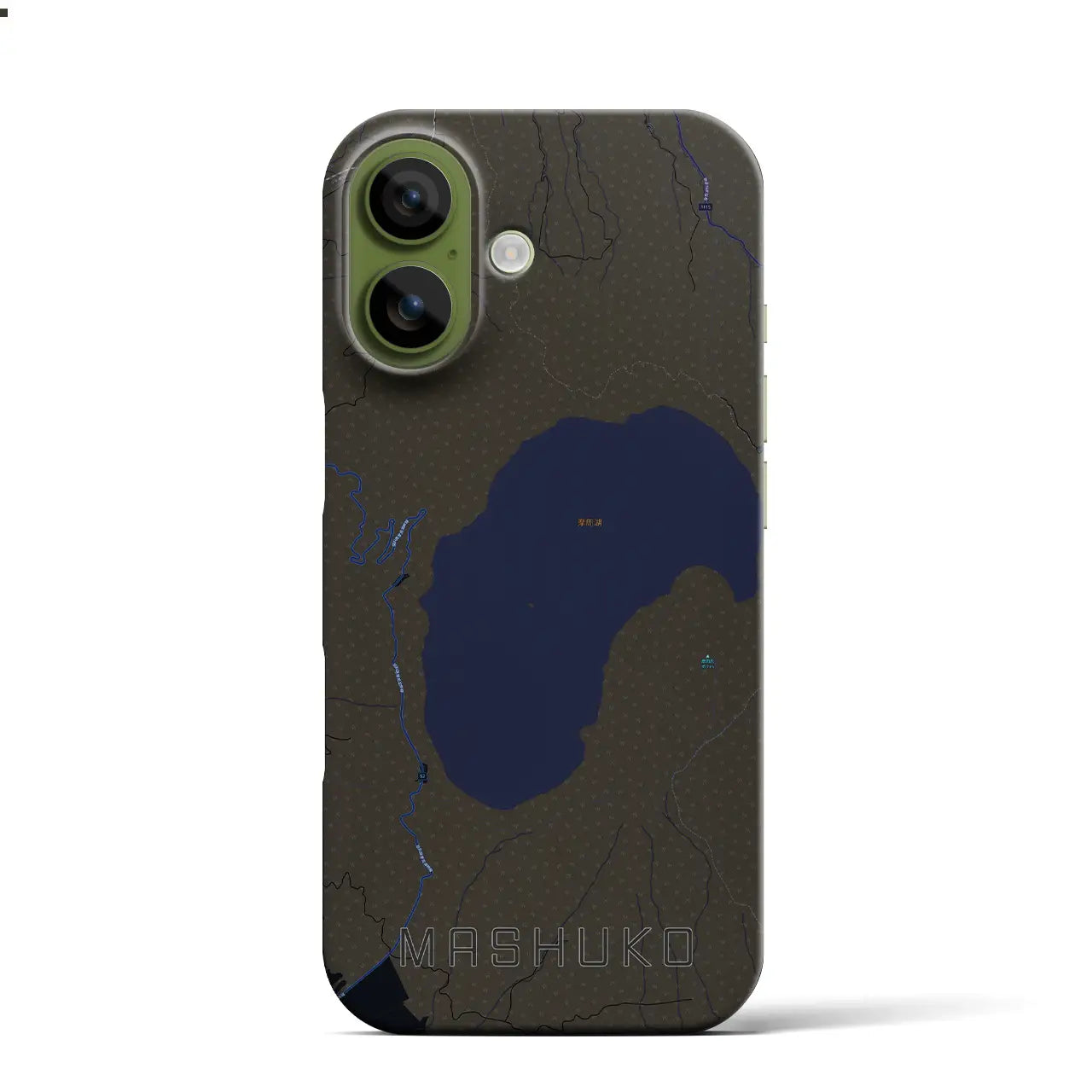 【摩周湖（北海道）】地図柄iPhoneケース（バックカバータイプ）
