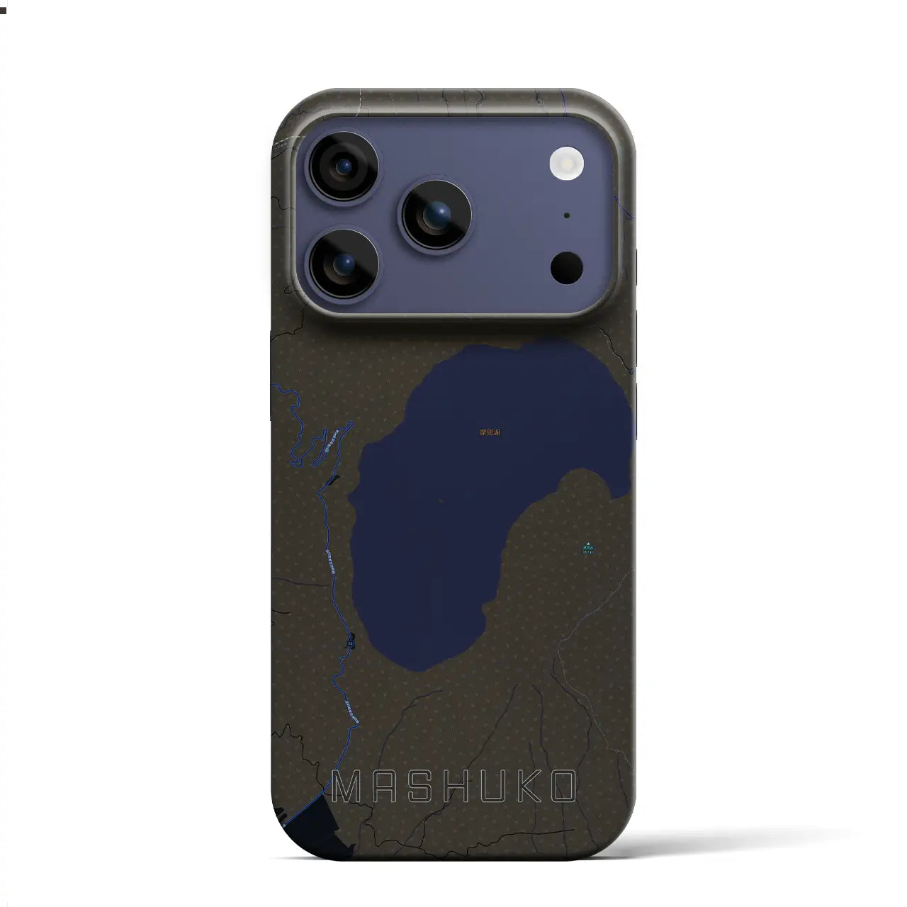 【摩周湖（北海道）】地図柄iPhoneケース（バックカバータイプ）