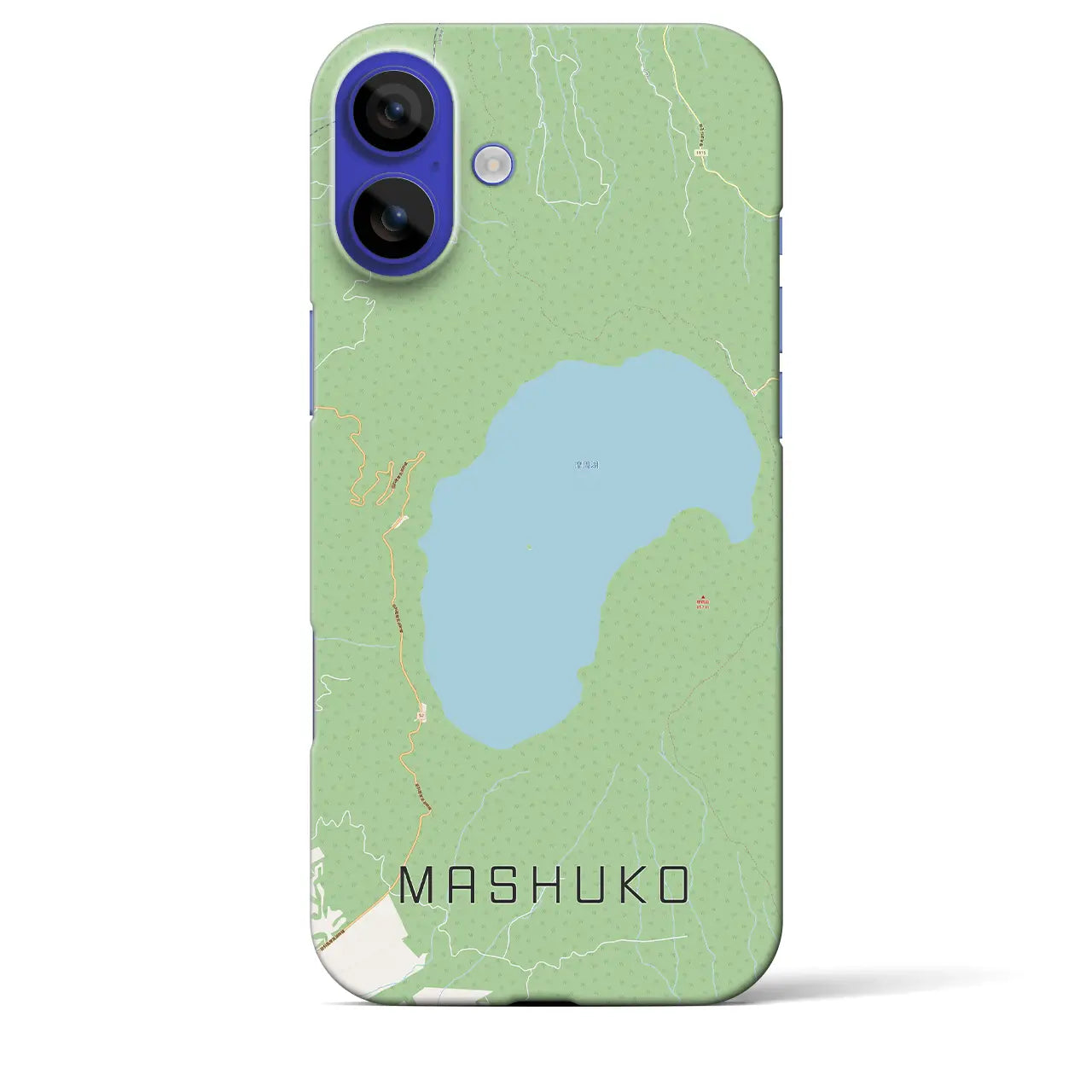 【摩周湖（北海道）】地図柄iPhoneケース（バックカバータイプ）