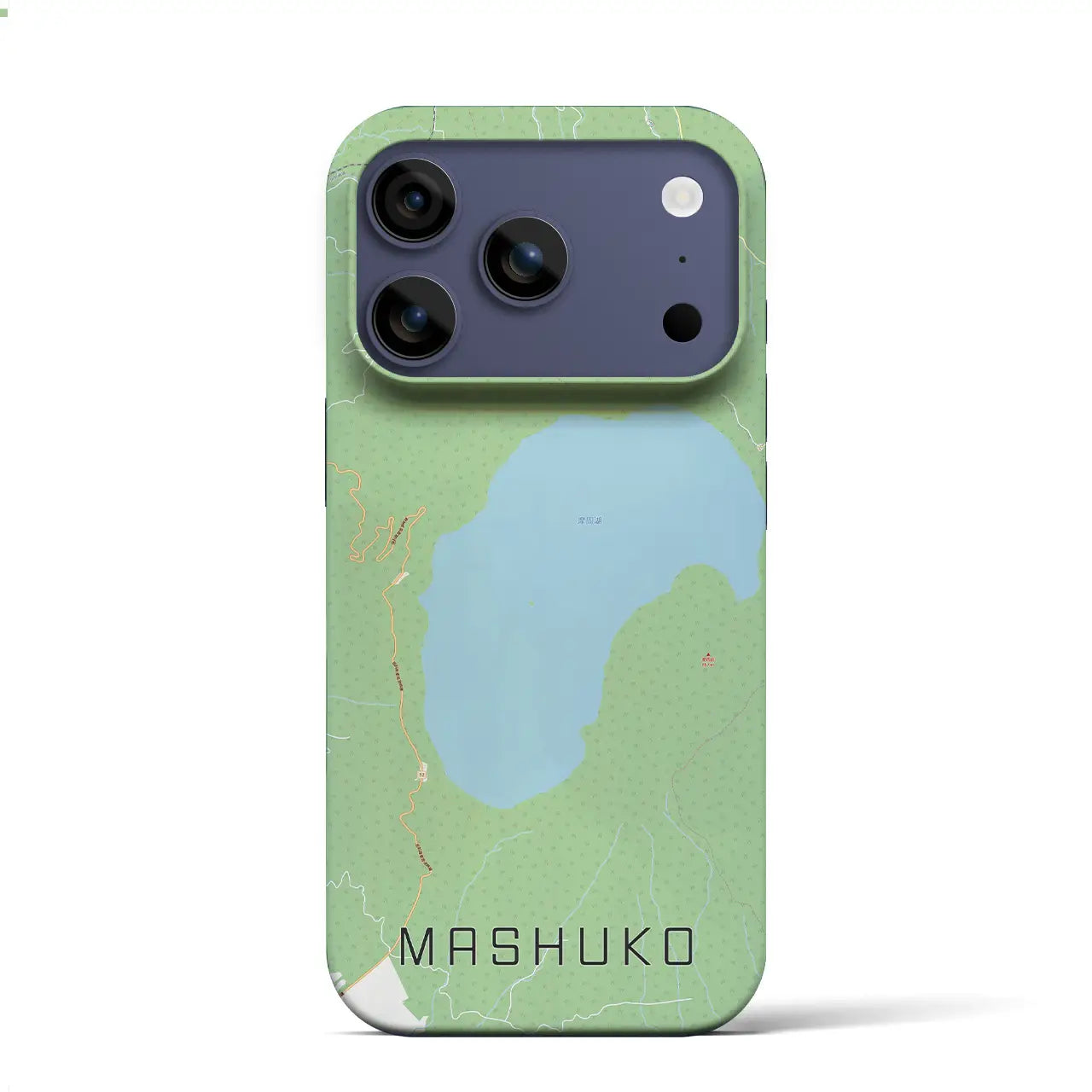 【摩周湖（北海道）】地図柄iPhoneケース（バックカバータイプ）