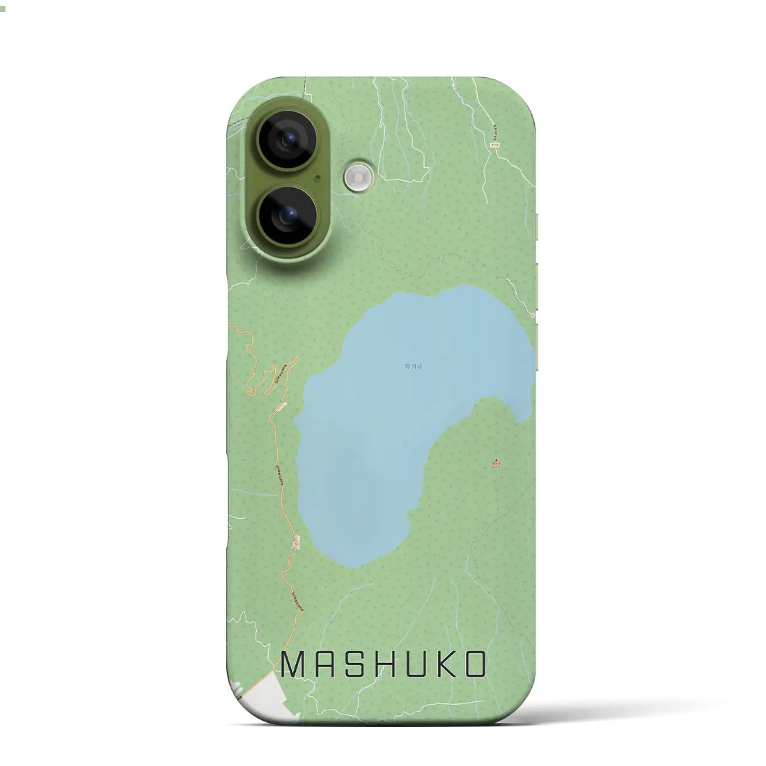 【摩周湖（北海道）】地図柄iPhoneケース（バックカバータイプ）ブラック・iPhone 17 Pro Max 用