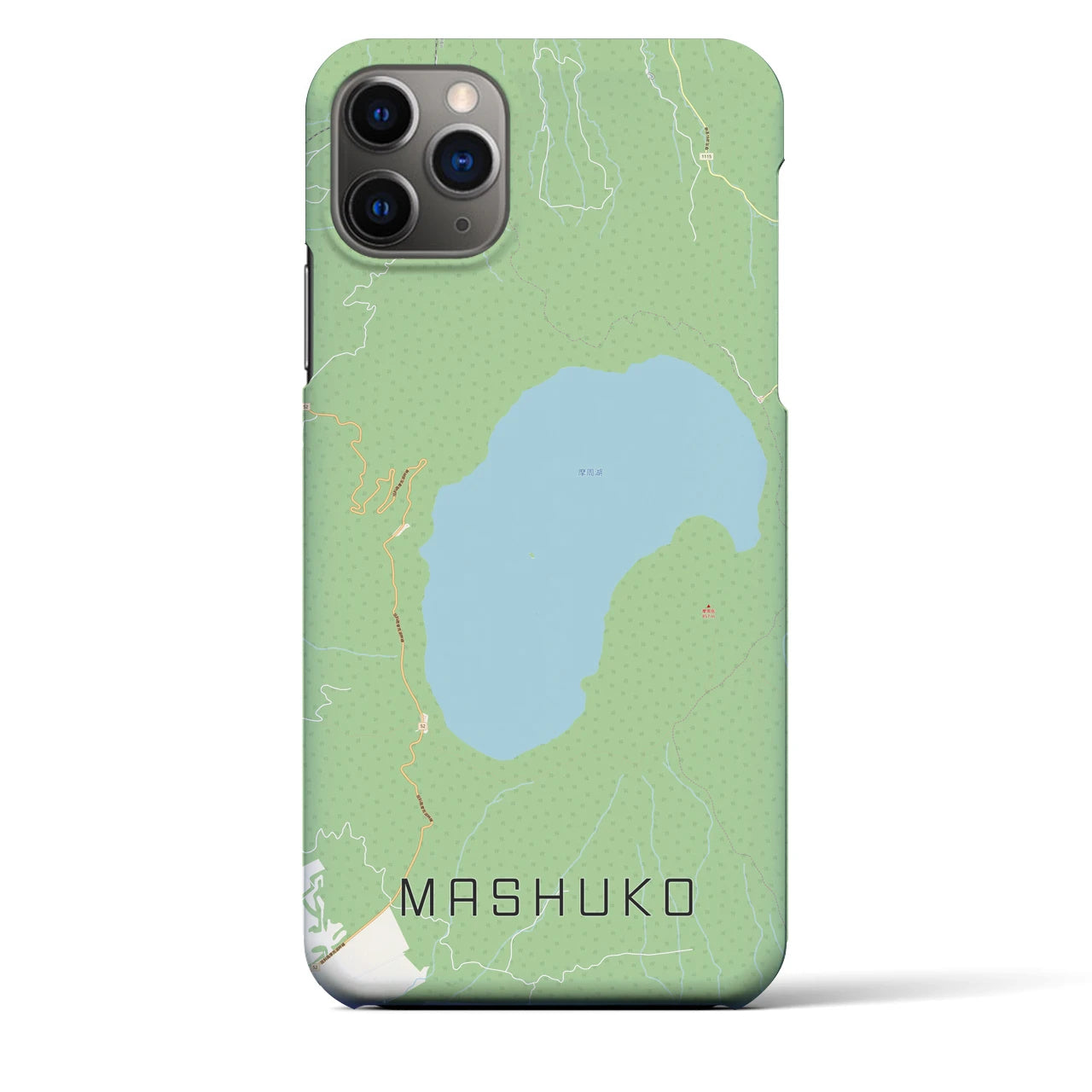 【摩周湖（北海道）】地図柄iPhoneケース（バックカバータイプ）