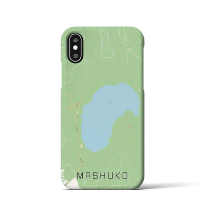 【摩周湖（北海道）】地図柄iPhoneケース（バックカバータイプ）