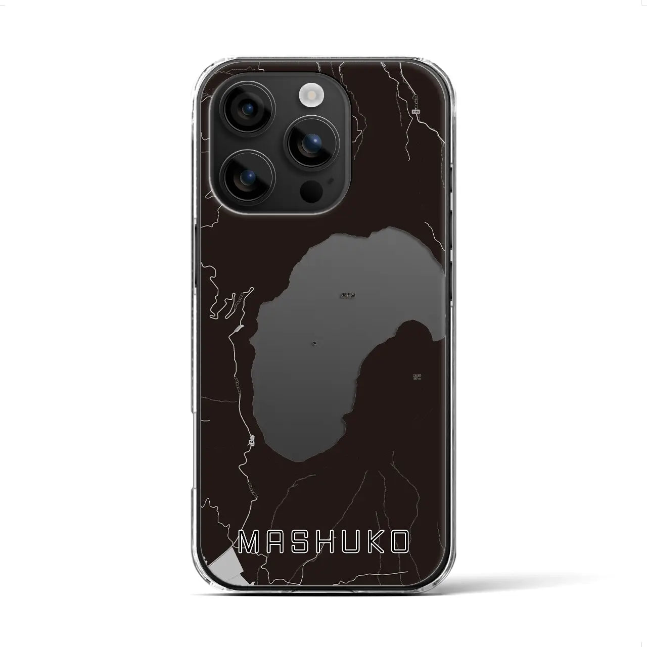 【摩周湖（北海道）】地図柄iPhoneケース（クリアタイプ）