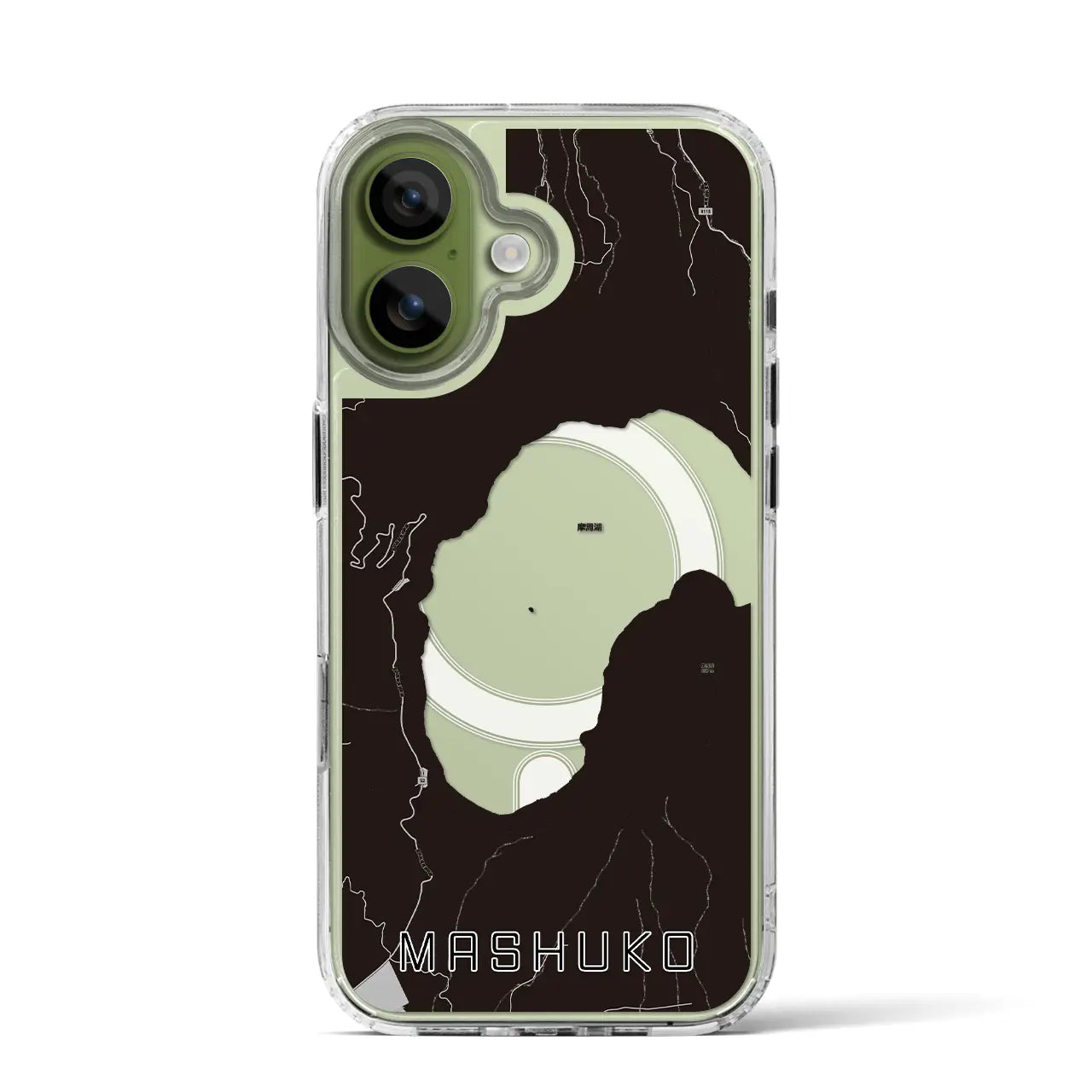 【摩周湖（北海道）】地図柄iPhoneケース（MagSafeタイプ）