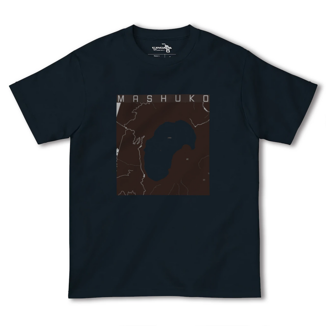 【摩周湖（北海道）】地図柄ヘビーウェイトTシャツ