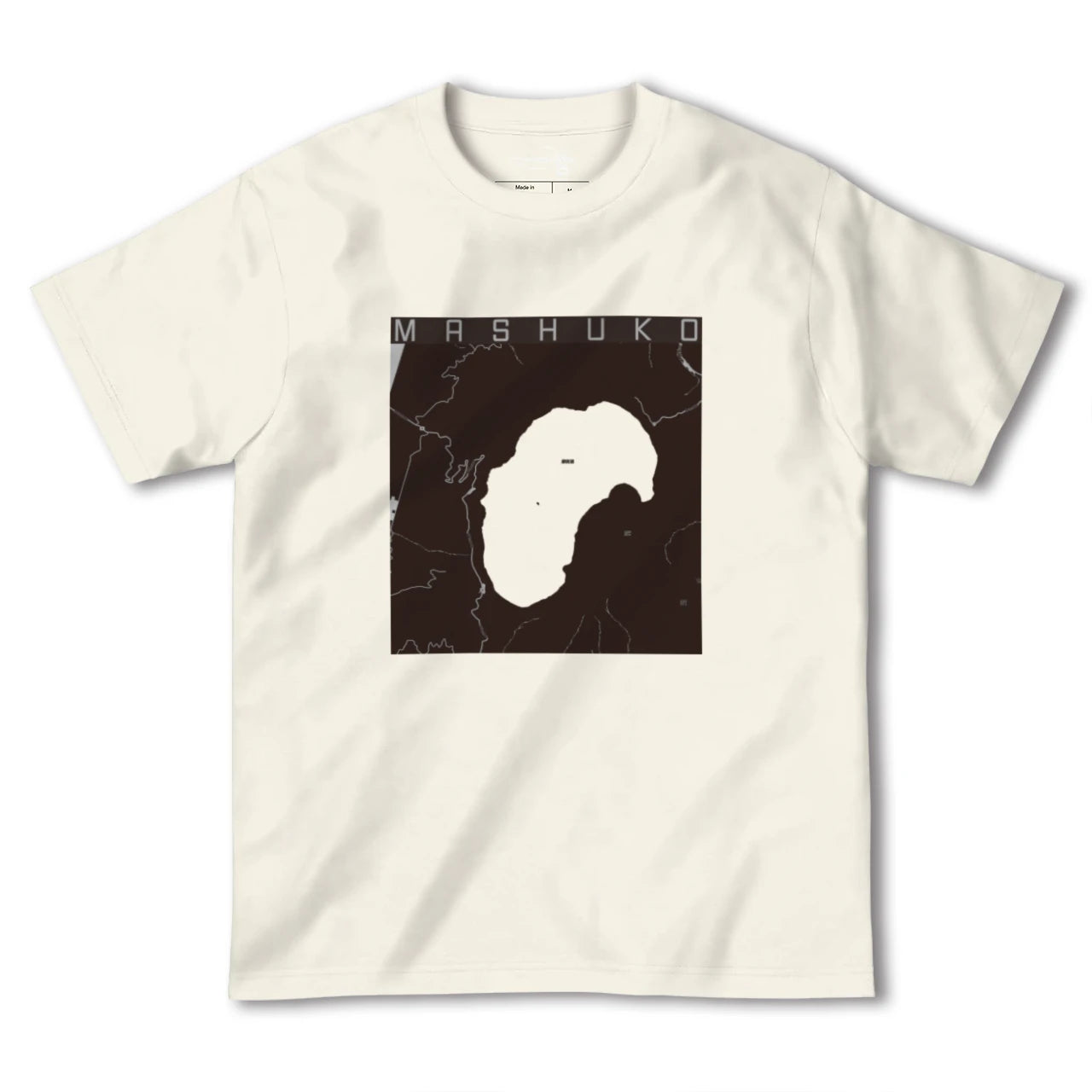 【摩周湖（北海道）】地図柄ヘビーウェイトTシャツ