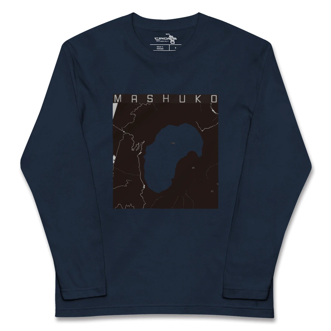 【摩周湖（北海道）】地図柄ロングスリーブTシャツ
