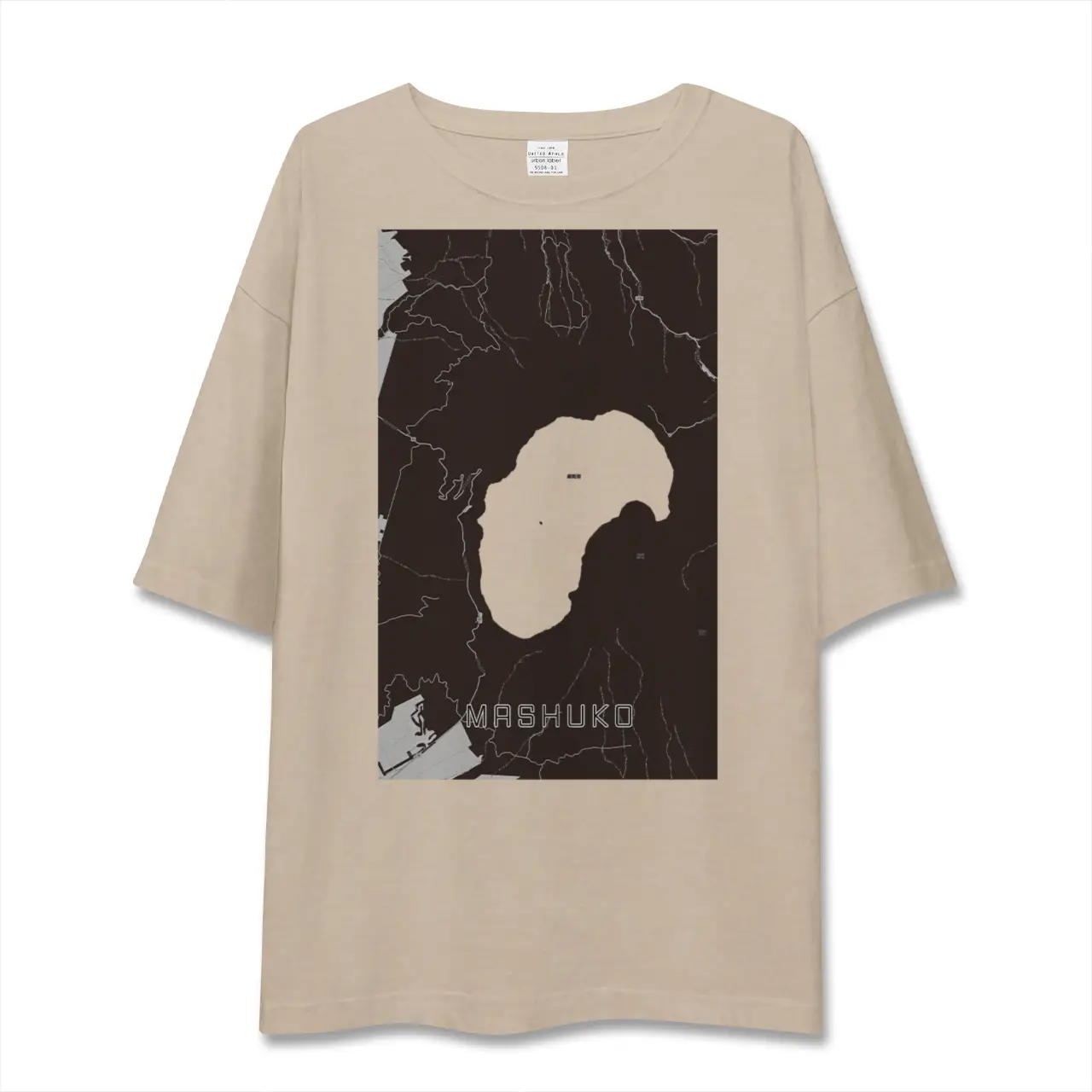 【摩周湖（北海道）】地図柄ビッグシルエットTシャツ