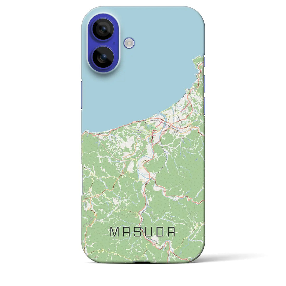 【益田（島根県）】地図柄iPhoneケース（バックカバータイプ）ナチュラル・iPhone 16 Pro Max 用