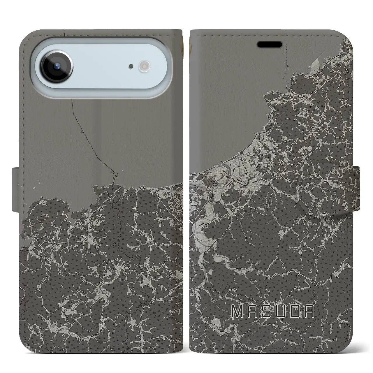 【益田（島根県）】地図柄iPhoneケース（手帳タイプ）