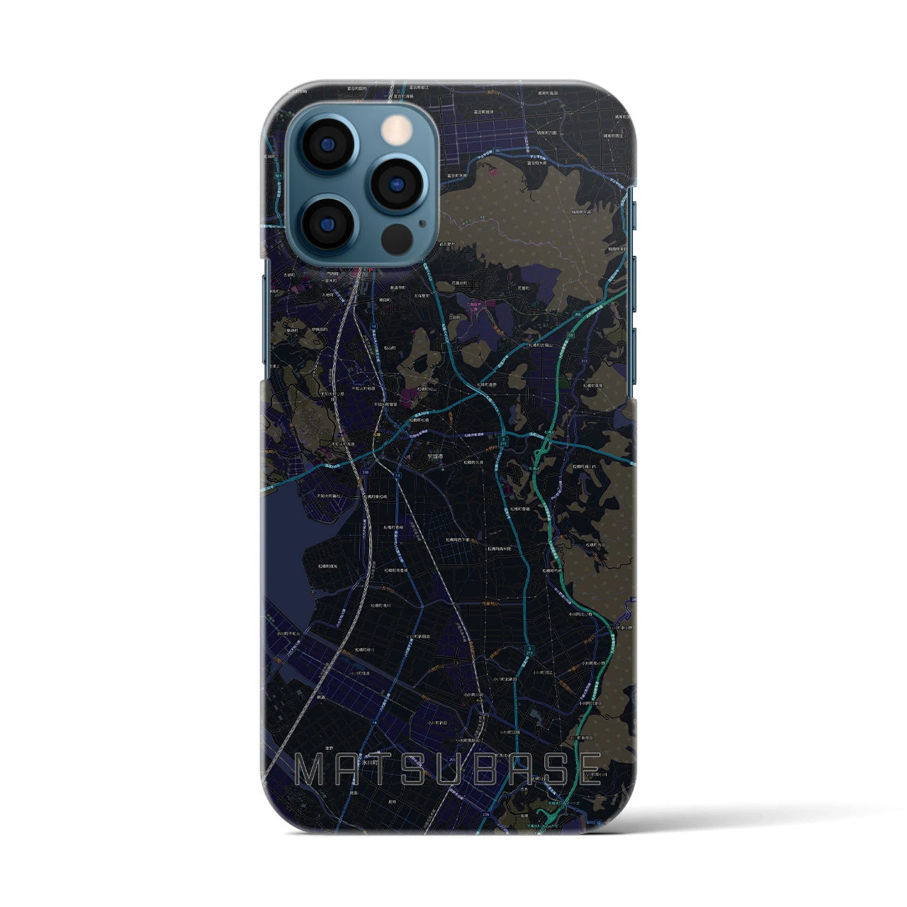 【松橋（熊本県）】地図柄iPhoneケース（バックカバータイプ）