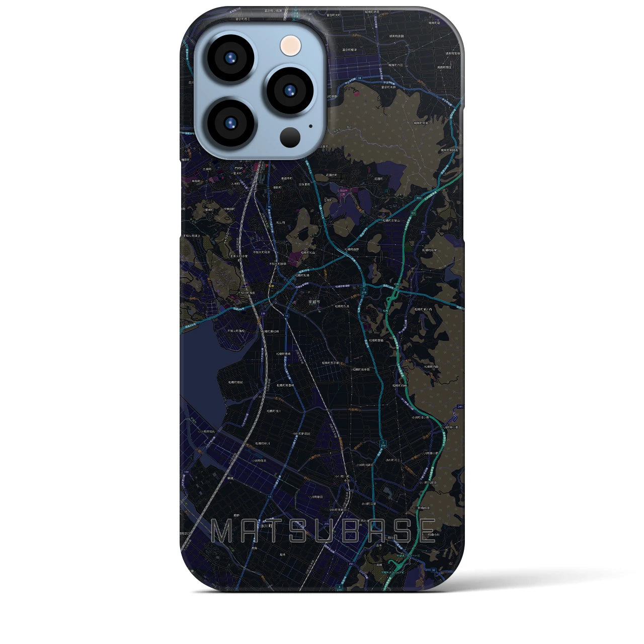 【松橋（熊本県）】地図柄iPhoneケース（バックカバータイプ）