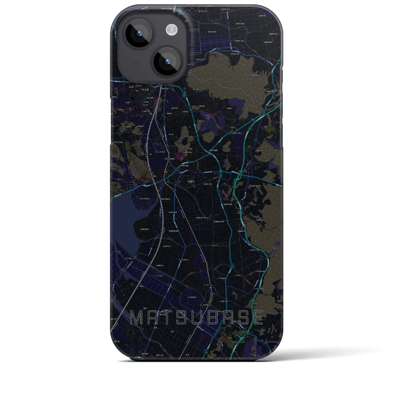 【松橋（熊本県）】地図柄iPhoneケース（バックカバータイプ）