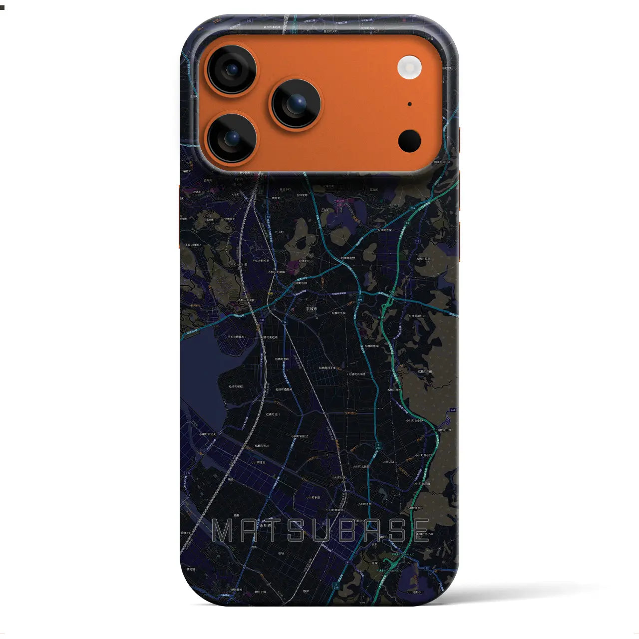 【松橋（熊本県）】地図柄iPhoneケース（バックカバータイプ）