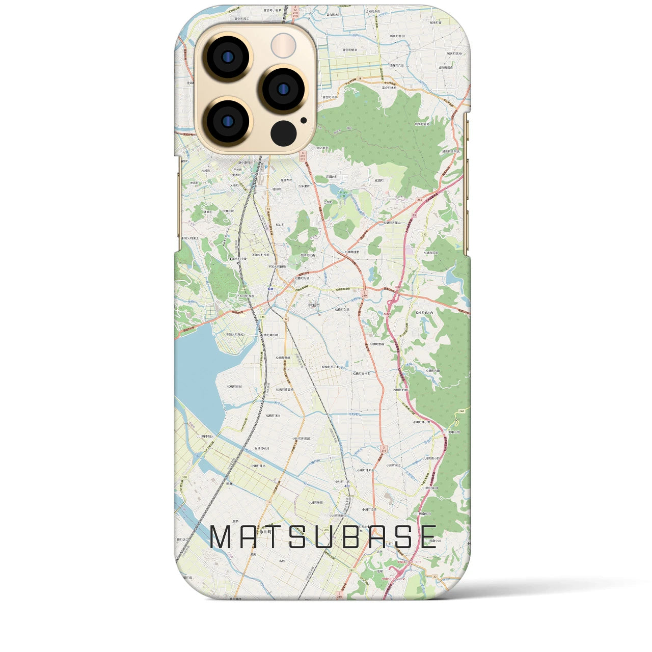 【松橋（熊本県）】地図柄iPhoneケース（バックカバータイプ）