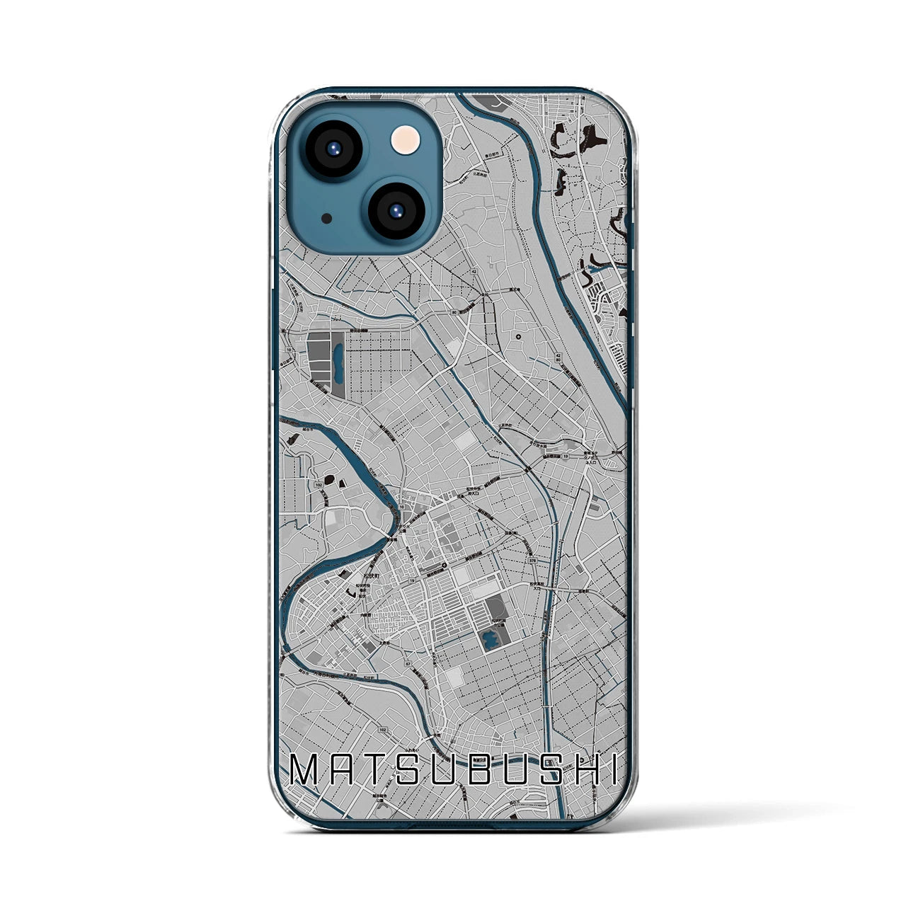 【松伏（埼玉県）】地図柄iPhoneケース（クリアタイプ）