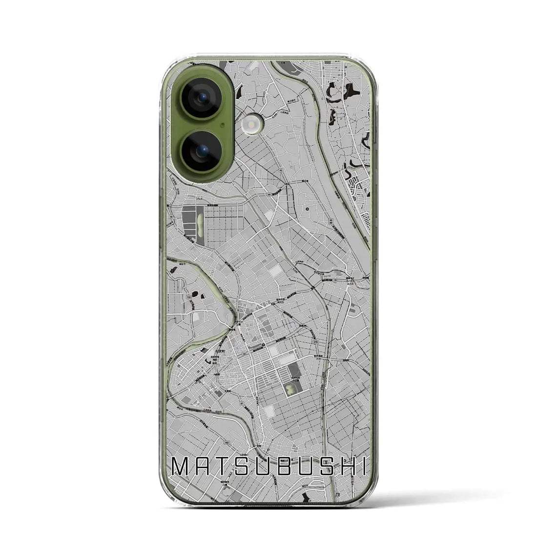 【松伏（埼玉県）】地図柄iPhoneケース（クリアタイプ）モノトーン・iPhone 17 Pro Max 用