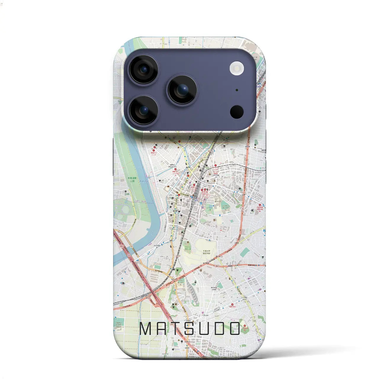 【松戸（千葉県）】地図柄iPhoneケース（バックカバータイプ）