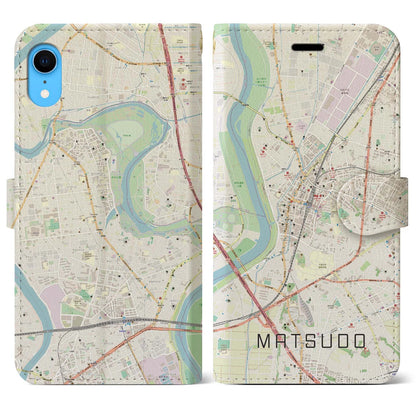 【松戸（千葉県）】地図柄iPhoneケース（手帳タイプ）ナチュラル・iPhone XR 用