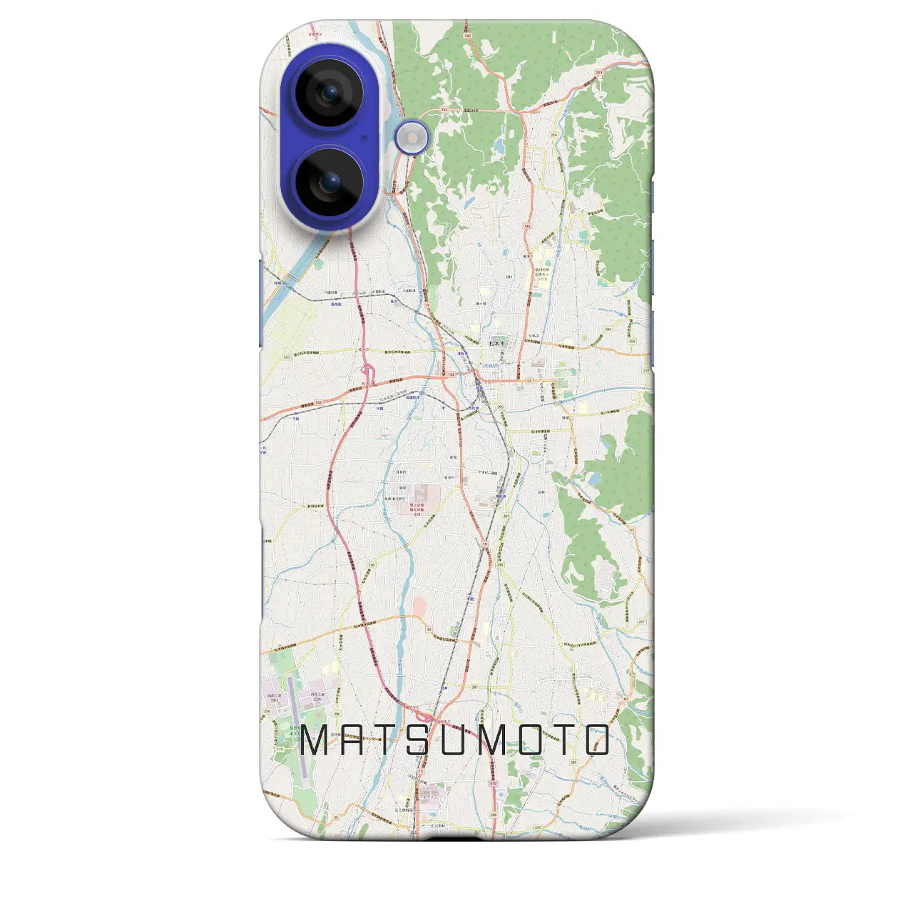 【松本（長野県）】地図柄iPhoneケース（バックカバータイプ）ナチュラル・iPhone 16 Pro Max 用