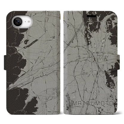 【松本（長野県）】地図柄iPhoneケース（手帳タイプ）