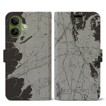 【松本（長野県）】地図柄iPhoneケース（手帳タイプ）