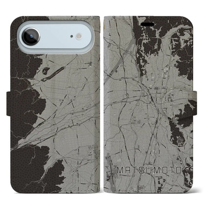 【松本（長野県）】地図柄iPhoneケース（手帳タイプ）