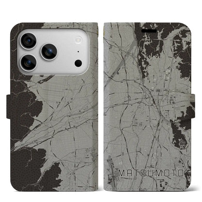 【松本（長野県）】地図柄iPhoneケース（手帳タイプ）