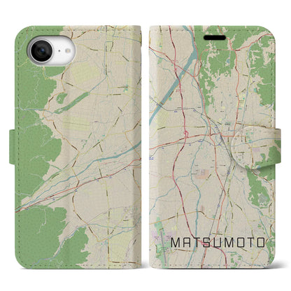 【松本（長野県）】地図柄iPhoneケース（手帳タイプ）