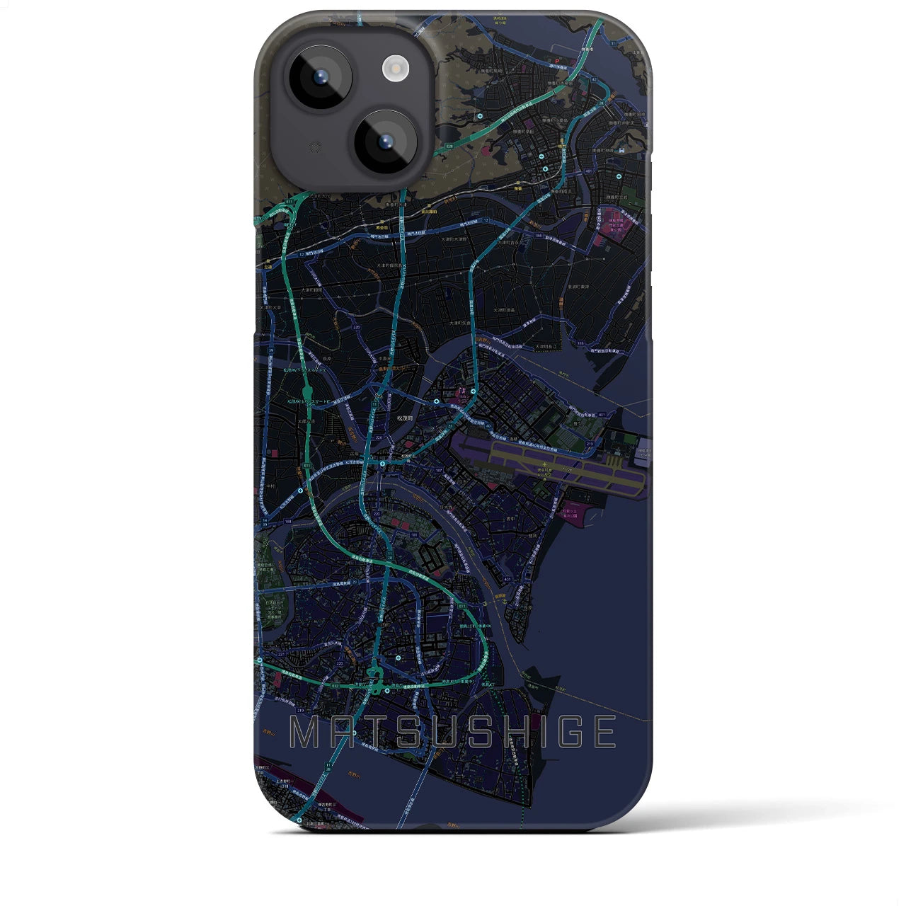 【松茂（徳島県）】地図柄iPhoneケース（バックカバータイプ）