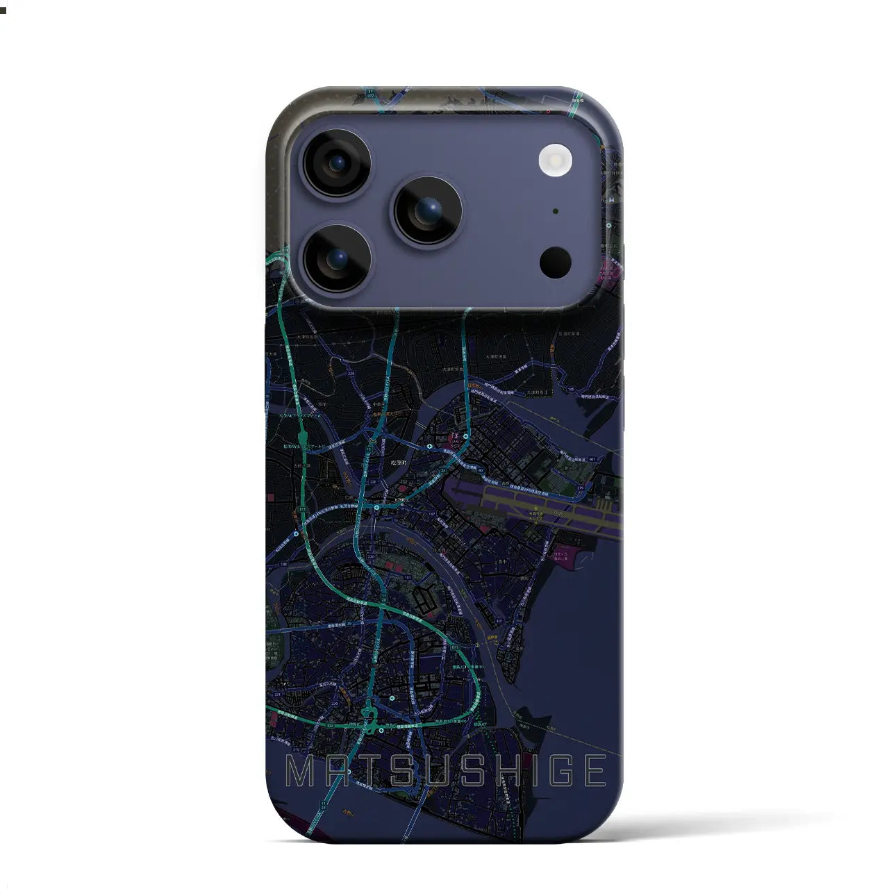 【松茂（徳島県）】地図柄iPhoneケース（バックカバータイプ）