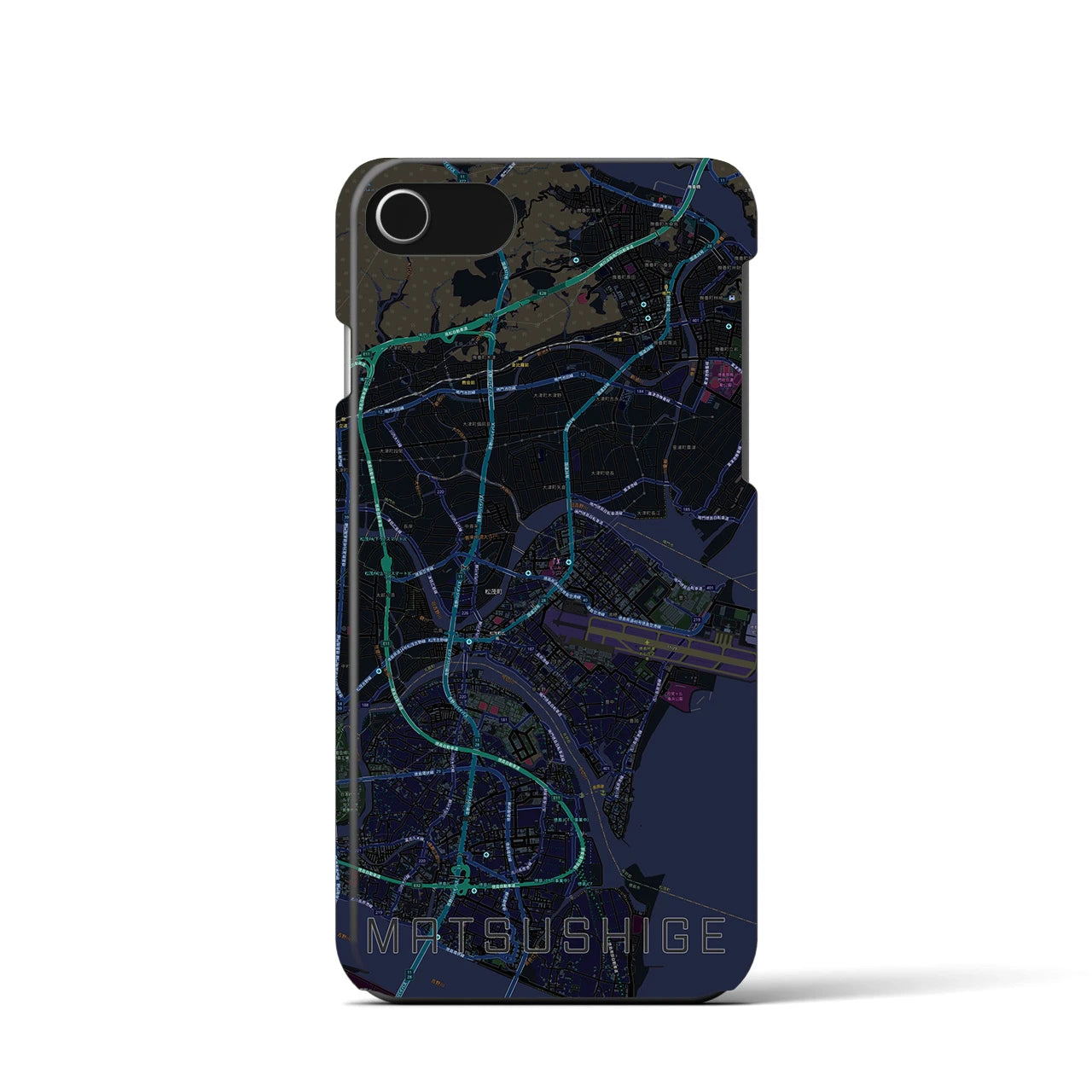 【松茂（徳島県）】地図柄iPhoneケース（バックカバータイプ）