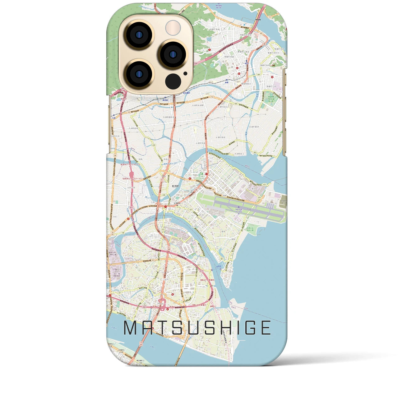 【松茂（徳島県）】地図柄iPhoneケース（バックカバータイプ）