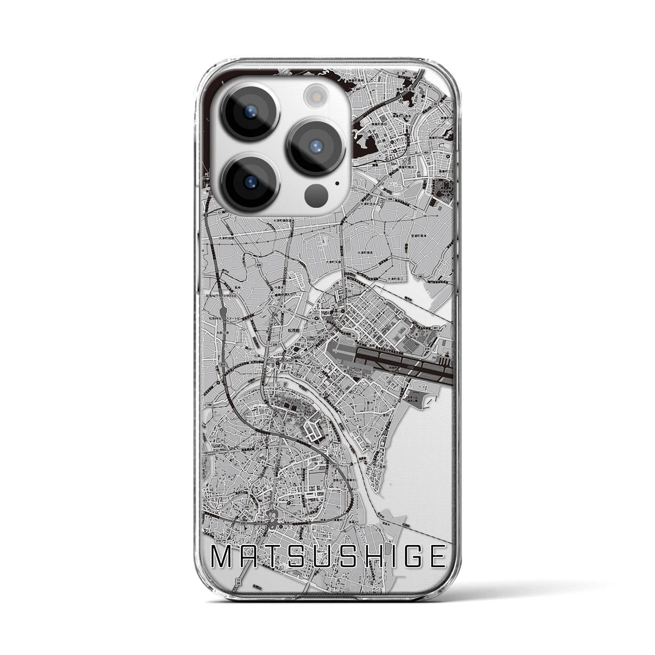 【松茂（徳島県）】地図柄iPhoneケース（クリアタイプ）