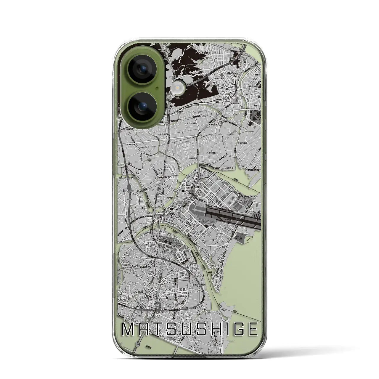 【松茂（徳島県）】地図柄iPhoneケース（クリアタイプ）